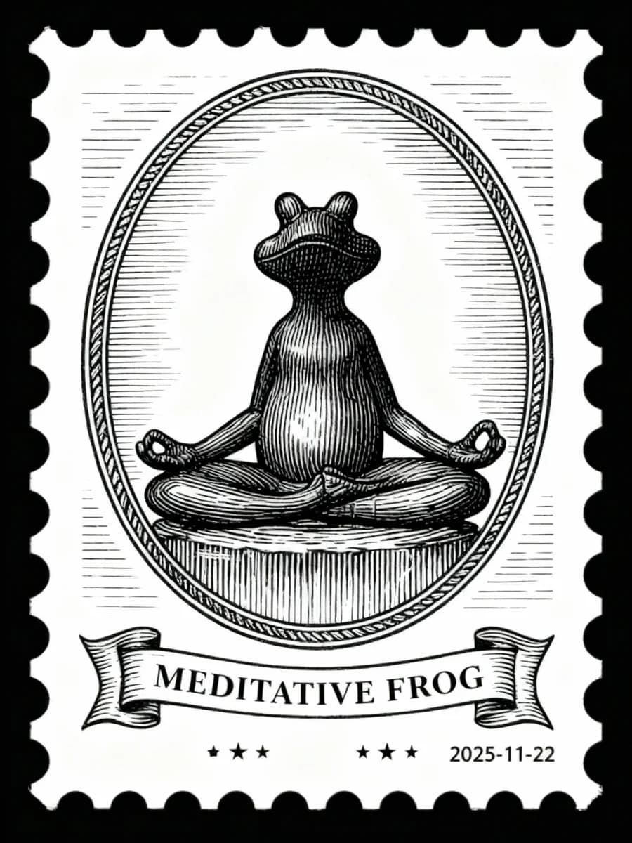 A personalized illustrated postage stamp